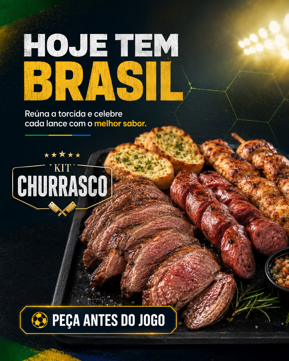 Criativo de anúncio gerado com prompt da biblioteca Promptuai: churrasco
